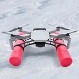 Shock-absorbing tripod buoyancy bar kit with red foam floats for a drone