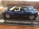 Pagani Huayra Roadster die-cast blue roadster in display box