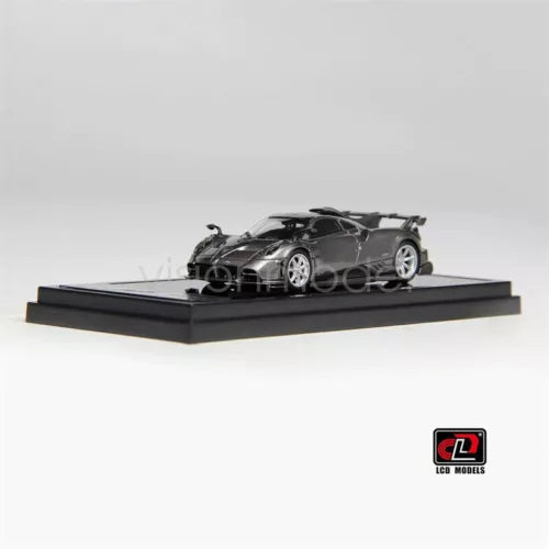 Pagani Imola metallic grey diecast model car on black display base