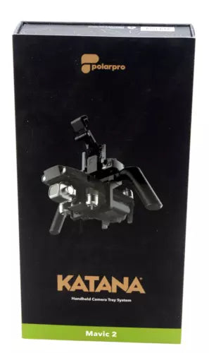 PolarPro KATANA handheld camera tray system retail box with Mavic 2 label