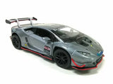 KINSMART 1:36 DISPLAY LAMBORGHINI HURACAN LP620-2 SUPER TROFEO Diecast Car Gray Toy