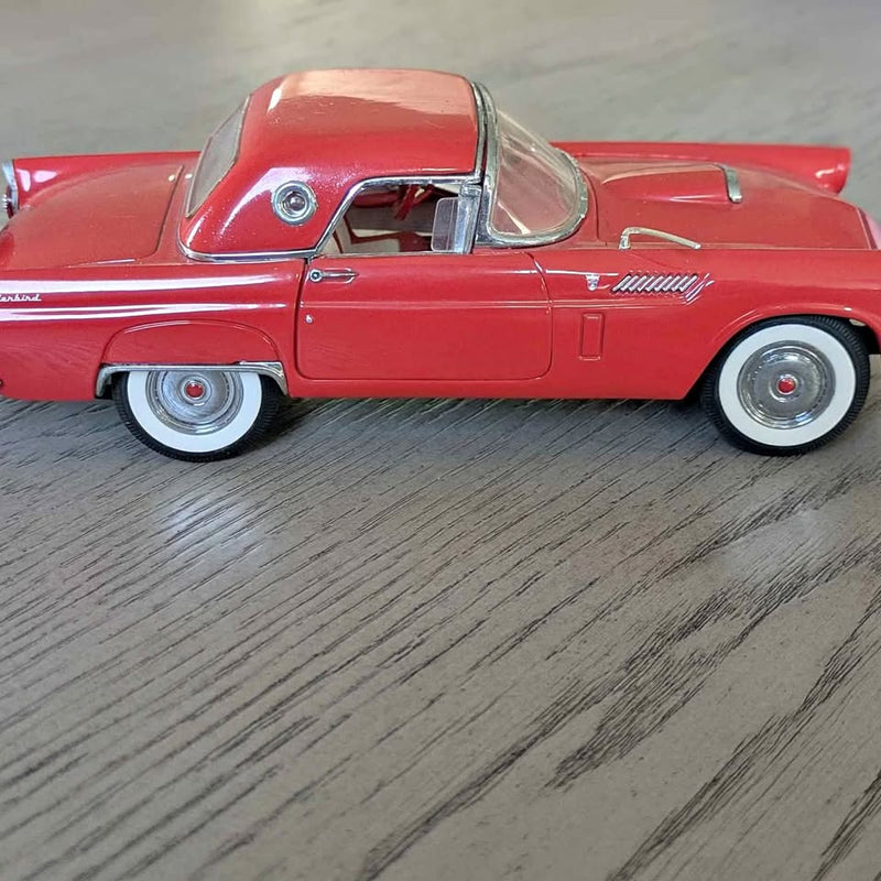 Danbury Mint 1/24 scale red 1956 Ford Thunderbird diecast model with whitewall tires