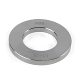 Zinc-plated steel washer ring with center hole, stamped FBR and 3Cr13