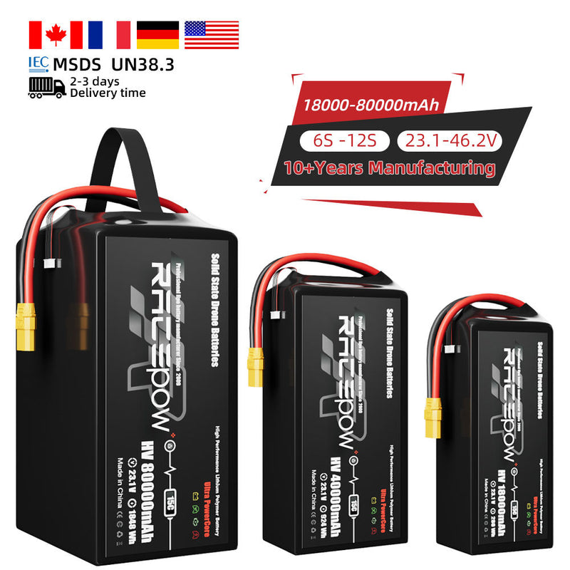 High Performance Solid State Battery 23.1V 46.2V 6S 12S 18000mAh 22000mAh 34000mAh Cargo Drone/ VTOL/ Evtol/ Heavy Lifting Drone Drone