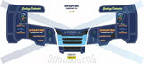 Blue Scania R-series transport decal set for diecast models, front cab design