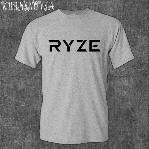 Men's gray RYZE T-shirt with front logo graphic