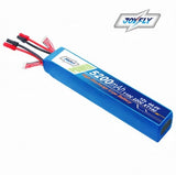 Blue 5200mAh pouch lithium battery for drones with balance leads and red connectors