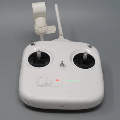 DJI Phantom 3 Standard drone remote control, white with dual joysticks and antennas