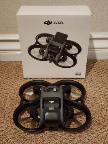 DJI Avata FPV camera drone with four rotors and front display