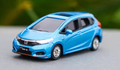 Honda Fit Sport diecast model car, blue hatchback with front 3/4 view