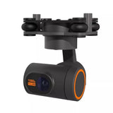 Black PTZ drone camera with orange lens ring and 1080p label