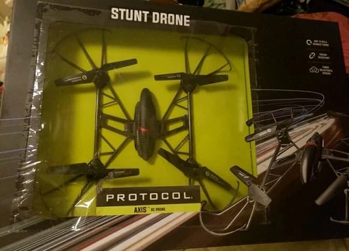 Protocol Axis stunt drone quadcopter in retail box, propellers visible