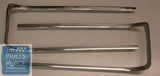 Chrome grille molding trim, diecast pair, rectangular frame with three horizontal bars