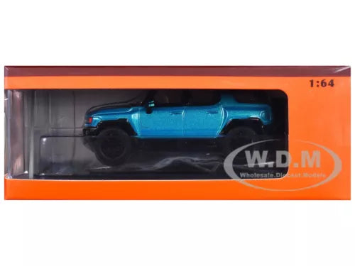 1:64 blue diecast SUV model car in retail display box with clear window