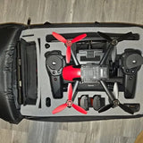 Parrot Bebop 2 drone with red propellers, inside hard carrying case