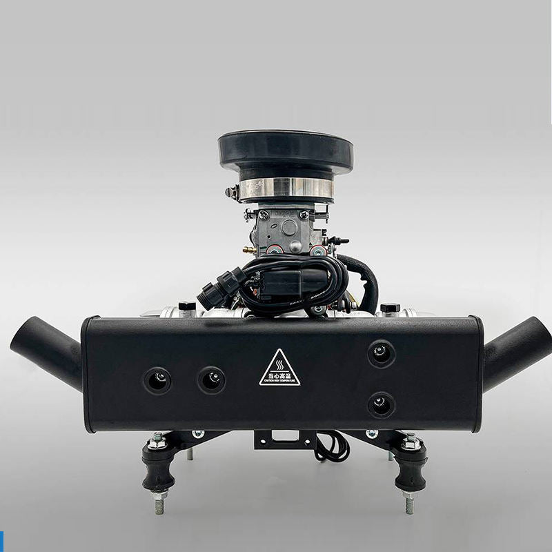 170cc gasoline drone engine power module with black housing and intake tubes