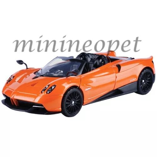 Orange roadster diecast model car with black wheels and open cockpit, 1/24 scale