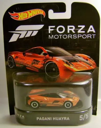 Hot Wheels Forza diecast car blister pack, orange Pagani Huayra 5/5