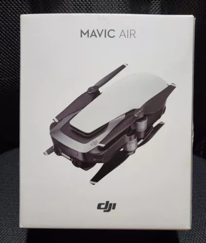 DJI Mavic Air drone box with illustrated drone and DJI logo