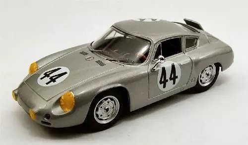 Light gray diecast race car model with #44 on hood and chrome wheels