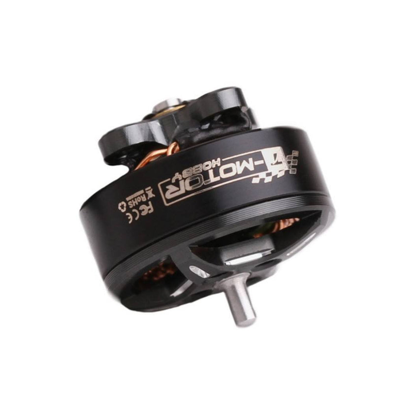 Black brushless RC motor with front mount ring and metal shaft