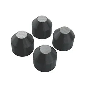 Set of black motor protective caps with silver end tops, 4-piece set