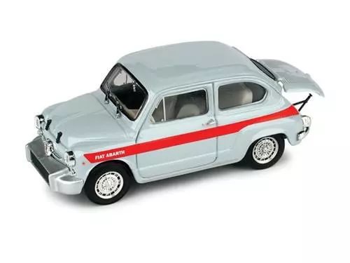 Diecast model car, light gray with red stripe and chrome wheels, side view