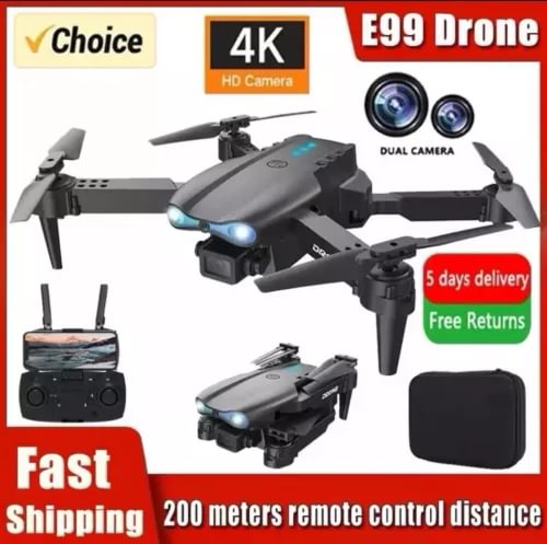 4K HD camera quadcopter drone with remote controller and carrying case, black