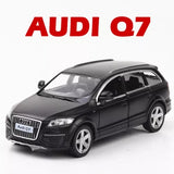 Alloy diecast car model toy Audi Q7 dark SUV with chrome grille