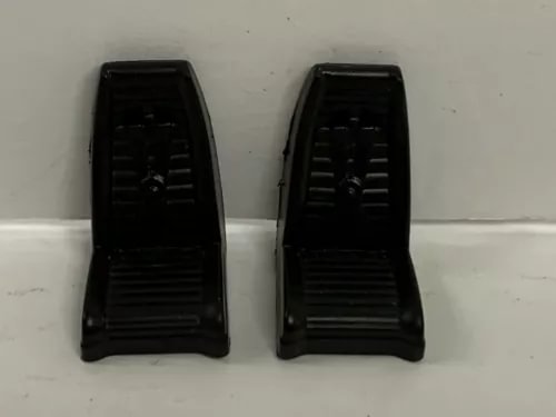 Black racing bucket seat inserts, pair, with molded side bolsters and ventilation slots