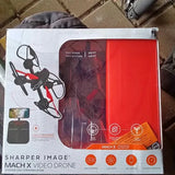 Mach X video drone retail box with red drone graphic and spec icons