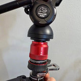 Komodo K5S video fluid head with red collar and black knob