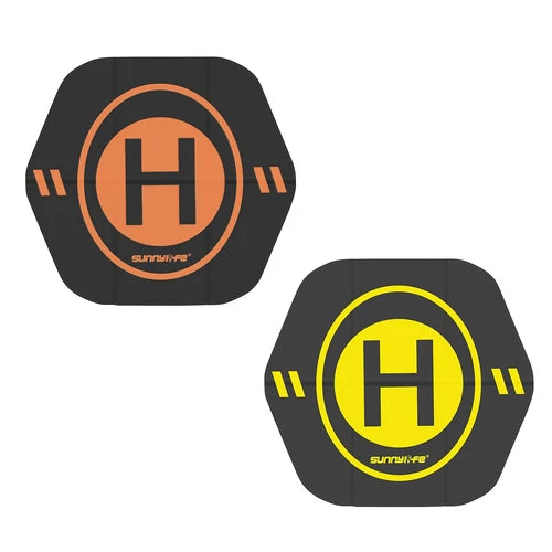 Portable foldable waterproof mini drone landing pad, gray with H target rings
