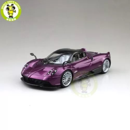 1:43 scale purple roadster diecast model car, front three-quarter view, silver wheels