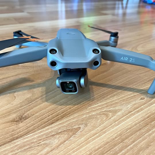 DJI Air 2S drone with front camera gimbal and folded propellers