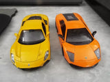 2 JFL Enterprises Lamborghinis Diecast Model Toy Car 1:36 Yellow & Orange Toy