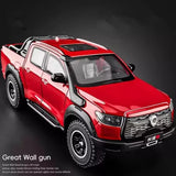 1:24 Great Wall Motor GWM Poer Car Model Alloy Diecast Toy Vehicle Sound Light Parts