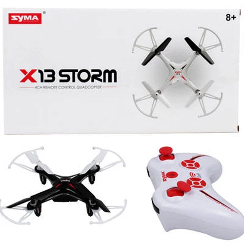 Syma X13 Storm 4-CH quadcopter drone with remote controller, dark and white