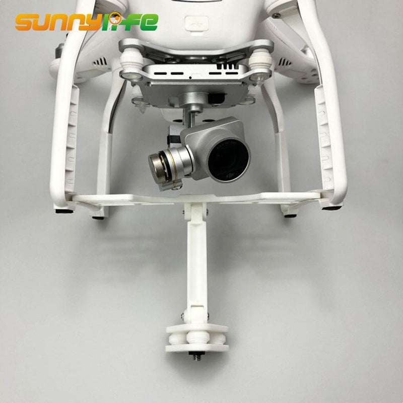 Drone camera lifting bracket with 3D-printed mount, holding a gimbal camera