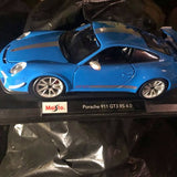 Porsche 911 GT3 RS 4.0 1/18 diecast model car, blue with front three-quarter view