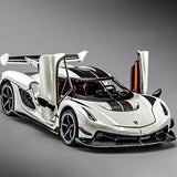 1:24 Scale Koenigsegg Jesko Super Vehicle Sound Light Car Model Diecast Gifts Parts