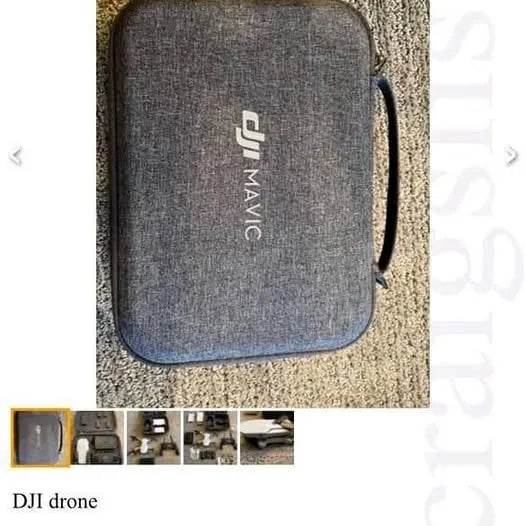 Gray DJI Mavic drone carrying case with zipper pocket
