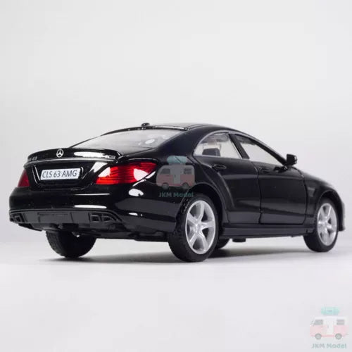 Gloss black 1/36 diecast model car with rear view and silver wheels