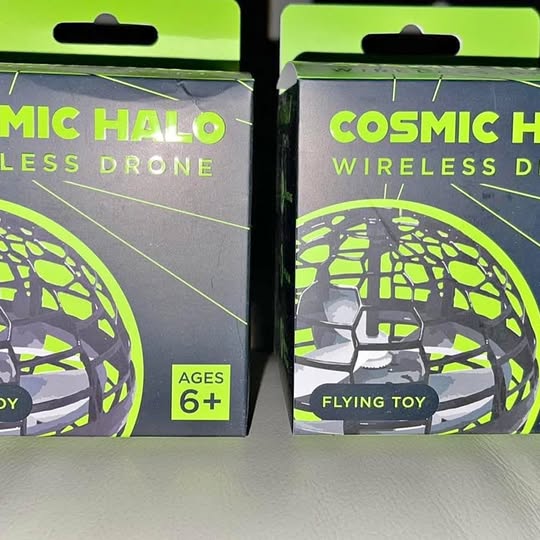 Cosmic Halo wireless drone flying toy in retail box, green graphics, Ages 6+