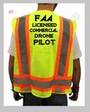 LICENSED COMMERCIAL DRONE PILOT SAFETY VEST HI-VISIBILITY REFLECTIVE #9 Drone