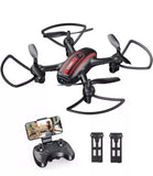 Mini quadcopter drone with HD camera, controller and two prop guards