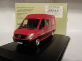 Red Mercedes Sprinter van model, Royal Mail livery, front view