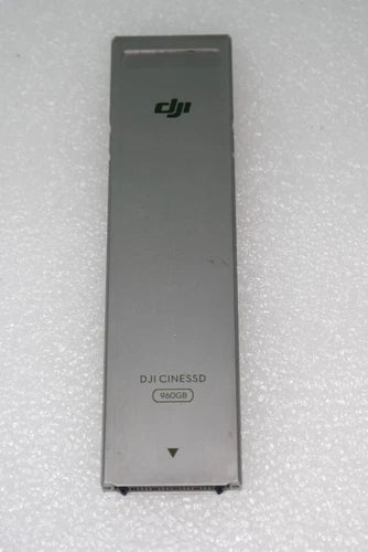 DJI CINESSD 960GB storage card packaging box, front view with DJI logo