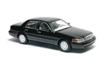 Black classic sedan diecast metal car toy with chrome grille and silver wheels