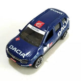 Blue Dacia Duster diecast sport car toy model with detailed decals and wheels